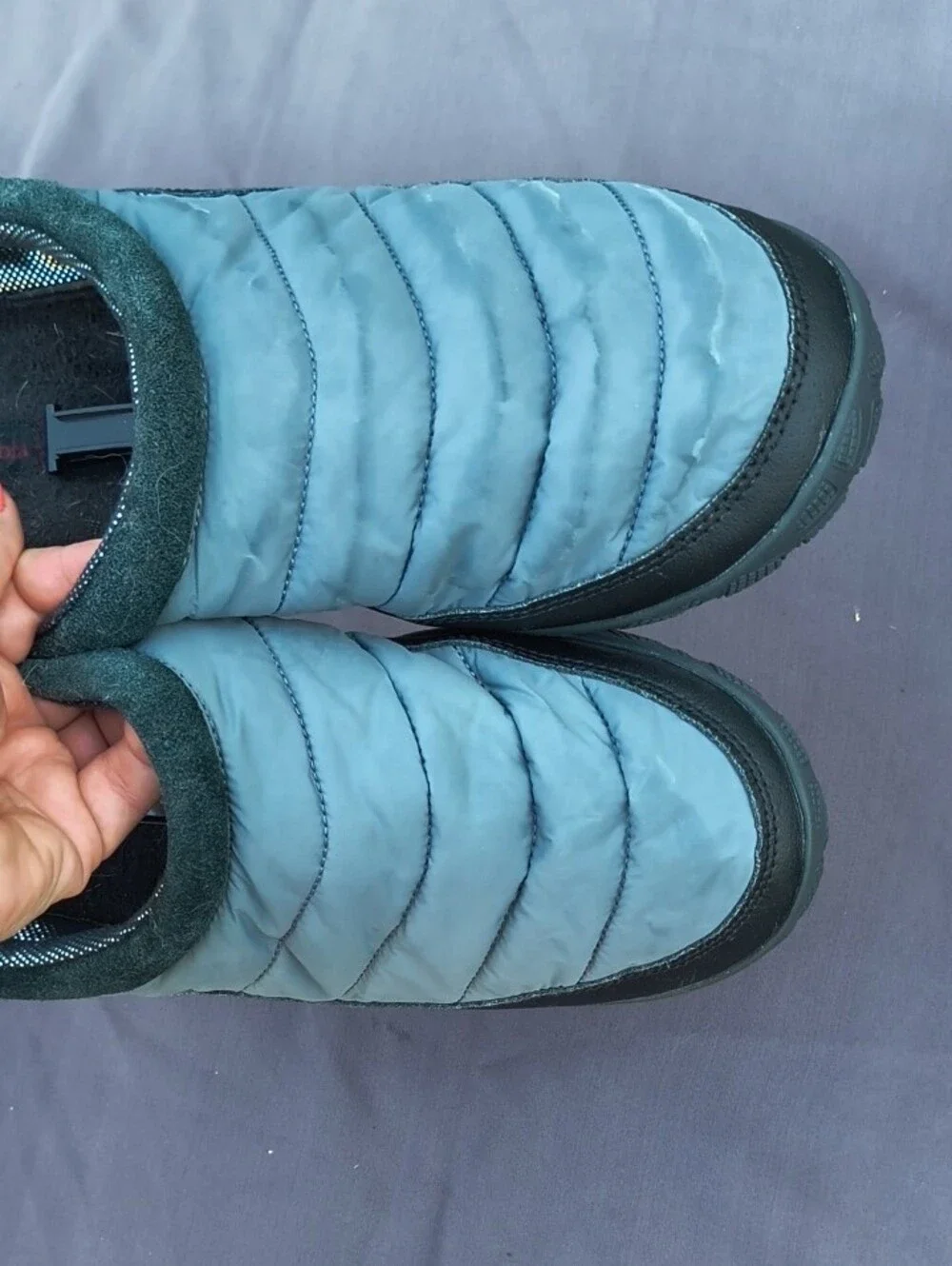 Men's Puffer Winter Slip-On Shoes in Slate Gray
